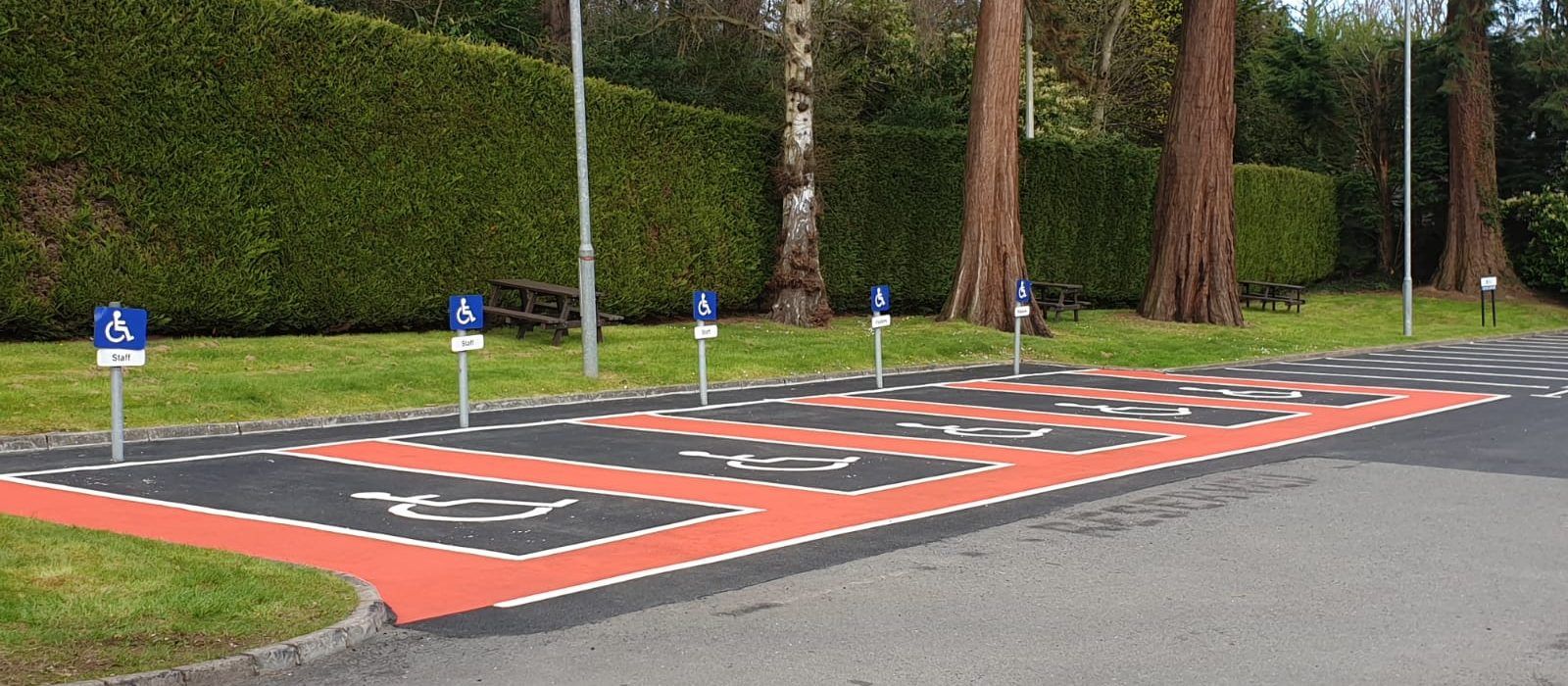 Accessible parking bays marked